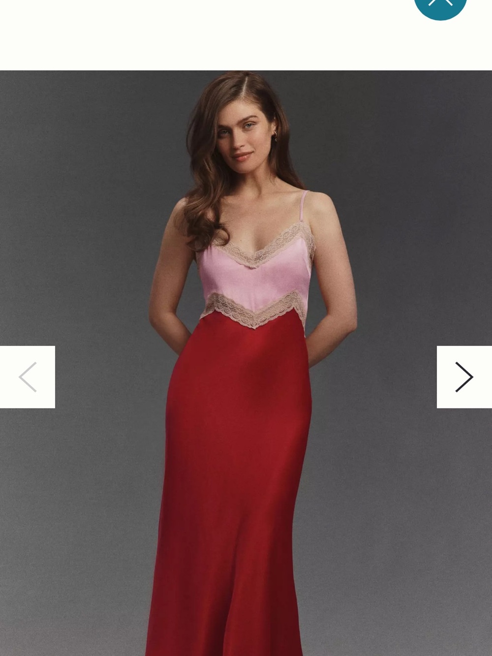 BHLDN Two-Tone Lace-Trim Dress in Pink & Red